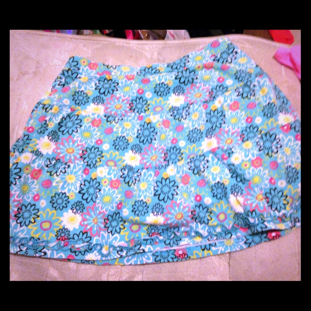Blue skirt with flowers
